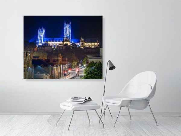 Lincoln Cathedral from Pelham Bridge - Wildlife Print Store - Print - Extra Large (100x80 cm / 40x31 inches - canvas on pine frame)