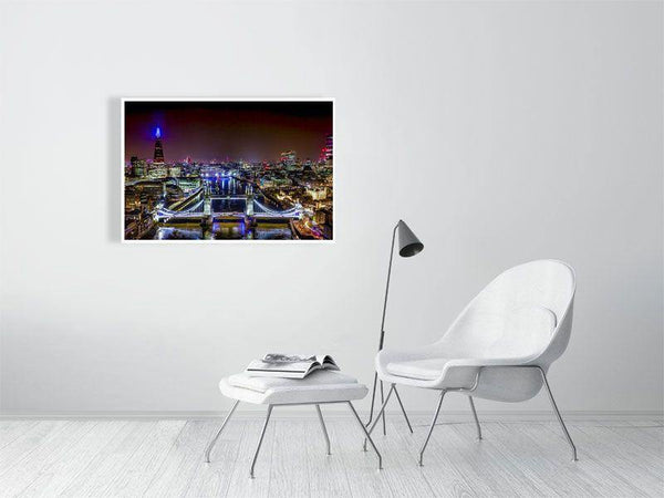 Tower Bridge By Night - Wildlife Print Store - Print - Medium (12x8 inches - glossy acrylic with subframe for hanging)