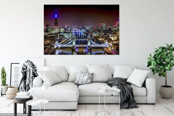 Tower Bridge By Night - Wildlife Print Store - Print - Extra Large (120x80 cm / 47x31 inches - canvas on pine frame)